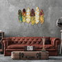Wallity Leaves v11 Escultura de pared de metal multicolor